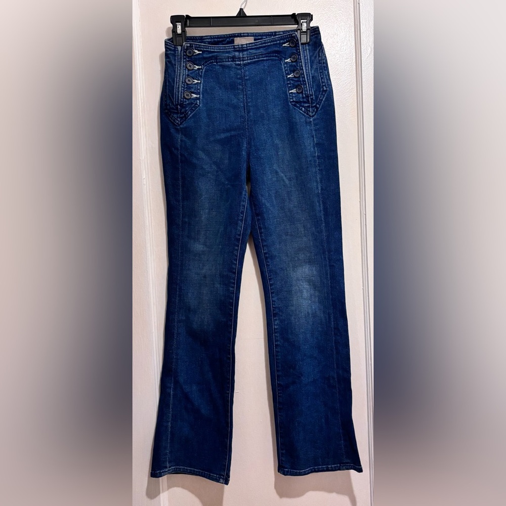 MOTHER The Sailor Tripper Jeans High Rise Button Fly Wide Leg SZ 25